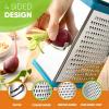imageSpring Chef Professional Cheese Grater  Stainless Steel XL Size 4 Sides  Perfect Box Grater for Parmesan Cheese Vegetables Ginger  Dishwasher Safe  BlackTeal