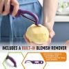 imageSpring Chef Professional Red Swivel Vegetable Peeler for Kitchen Stainless Steel Potato Peelers with Soft Grip Handle Perfect for Peeling Apple Veggie Fruit Carrot Dishwasher Safe  Set of 2Purple