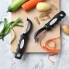 imageSpring Chef Professional Red Swivel Vegetable Peeler for Kitchen Stainless Steel Potato Peelers with Soft Grip Handle Perfect for Peeling Apple Veggie Fruit Carrot Dishwasher Safe  Set of 2Black