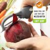 imageSpring Chef Professional Red Swivel Vegetable Peeler for Kitchen Stainless Steel Potato Peelers with Soft Grip Handle Perfect for Peeling Apple Veggie Fruit Carrot Dishwasher Safe  Set of 2Gray