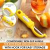 imageSpring Chef Professional Red Swivel Vegetable Peeler for Kitchen Stainless Steel Potato Peelers with Soft Grip Handle Perfect for Peeling Apple Veggie Fruit Carrot Dishwasher Safe  Set of 2Yellow
