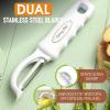 imageSpring Chef Professional Red Swivel Vegetable Peeler for Kitchen Stainless Steel Potato Peelers with Soft Grip Handle Perfect for Peeling Apple Veggie Fruit Carrot Dishwasher Safe  Set of 2White