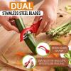 imageSpring Chef Professional Red Swivel Vegetable Peeler for Kitchen Stainless Steel Potato Peelers with Soft Grip Handle Perfect for Peeling Apple Veggie Fruit Carrot Dishwasher Safe  Set of 2Red