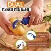 imageSpring Chef Professional Red Swivel Vegetable Peeler for Kitchen Stainless Steel Potato Peelers with Soft Grip Handle Perfect for Peeling Apple Veggie Fruit Carrot Dishwasher Safe  Set of 2Sapphire