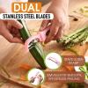 imageSpring Chef Professional Red Swivel Vegetable Peeler for Kitchen Stainless Steel Potato Peelers with Soft Grip Handle Perfect for Peeling Apple Veggie Fruit Carrot Dishwasher Safe  Set of 2Pink Lemonade