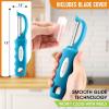 imageSpring Chef Professional Red Swivel Vegetable Peeler for Kitchen Stainless Steel Potato Peelers with Soft Grip Handle Perfect for Peeling Apple Veggie Fruit Carrot Dishwasher Safe  Set of 2Teal
