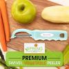 imageSpring Chef Professional Red Swivel Vegetable Peeler for Kitchen Stainless Steel Potato Peelers with Soft Grip Handle Perfect for Peeling Apple Veggie Fruit Carrot Dishwasher Safe  Set of 2Mint