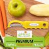imageSpring Chef Professional Red Swivel Vegetable Peeler for Kitchen Stainless Steel Potato Peelers with Soft Grip Handle Perfect for Peeling Apple Veggie Fruit Carrot Dishwasher Safe  Set of 2Yellow