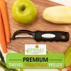 imageSpring Chef Professional Red Swivel Vegetable Peeler for Kitchen Stainless Steel Potato Peelers with Soft Grip Handle Perfect for Peeling Apple Veggie Fruit Carrot Dishwasher Safe  Set of 2Black