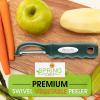 imageSpring Chef Professional Red Swivel Vegetable Peeler for Kitchen Stainless Steel Potato Peelers with Soft Grip Handle Perfect for Peeling Apple Veggie Fruit Carrot Dishwasher Safe  Set of 2Pine Green