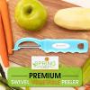imageSpring Chef Professional Red Swivel Vegetable Peeler for Kitchen Stainless Steel Potato Peelers with Soft Grip Handle Perfect for Peeling Apple Veggie Fruit Carrot Dishwasher Safe  Set of 2Blue Aqua Sky