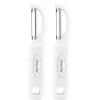 imageSpring Chef Professional Red Swivel Vegetable Peeler for Kitchen Stainless Steel Potato Peelers with Soft Grip Handle Perfect for Peeling Apple Veggie Fruit Carrot Dishwasher Safe  Set of 2White