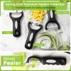 imageSpring Chef Professional Red Swivel Vegetable Peeler for Kitchen Stainless Steel Potato Peelers with Soft Grip Handle Perfect for Peeling Apple Veggie Fruit Carrot Dishwasher Safe  Set of 2Black