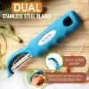 imageSpring Chef Professional Red Swivel Vegetable Peeler for Kitchen Stainless Steel Potato Peelers with Soft Grip Handle Perfect for Peeling Apple Veggie Fruit Carrot Dishwasher Safe  Set of 2Teal