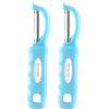 imageSpring Chef Professional Red Swivel Vegetable Peeler for Kitchen Stainless Steel Potato Peelers with Soft Grip Handle Perfect for Peeling Apple Veggie Fruit Carrot Dishwasher Safe  Set of 2Blue Aqua Sky