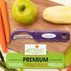 imageSpring Chef Professional Red Swivel Vegetable Peeler for Kitchen Stainless Steel Potato Peelers with Soft Grip Handle Perfect for Peeling Apple Veggie Fruit Carrot Dishwasher Safe  Set of 2Purple
