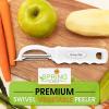 imageSpring Chef Professional Red Swivel Vegetable Peeler for Kitchen Stainless Steel Potato Peelers with Soft Grip Handle Perfect for Peeling Apple Veggie Fruit Carrot Dishwasher Safe  Set of 2White