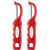 imageSpring Chef Professional Red Swivel Vegetable Peeler for Kitchen Stainless Steel Potato Peelers with Soft Grip Handle Perfect for Peeling Apple Veggie Fruit Carrot Dishwasher Safe  Set of 2Red