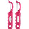 imageSpring Chef Professional Red Swivel Vegetable Peeler for Kitchen Stainless Steel Potato Peelers with Soft Grip Handle Perfect for Peeling Apple Veggie Fruit Carrot Dishwasher Safe  Set of 2Pink