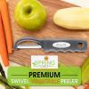imageSpring Chef Professional Red Swivel Vegetable Peeler for Kitchen Stainless Steel Potato Peelers with Soft Grip Handle Perfect for Peeling Apple Veggie Fruit Carrot Dishwasher Safe  Set of 2Gray