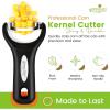 imageSpring Chef Stainless Steel Corn Peeler  Corn on the Cob Stripper Tool  Durable ampamp Efficient Kernel Remover Tool  Easy to Use Kernel Cutter  Dishwasher Safe Kitchen Gadget  BlackBlack