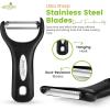 imageSpring Chef Stainless Steel Corn Peeler ampamp Premium Y ampamp Vegetable Julienne Peeler with Comfortable Handles  3 Product Bundle  Black