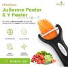 imageSpring Chef Stainless Steel Corn Peeler ampamp Premium Y ampamp Vegetable Julienne Peeler with Comfortable Handles  3 Product Bundle  Black