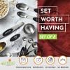 imageSpring Chef Stainless Steel Magnetic Measuring Spoons Set of 8 ampamp Premium Handheld ZesterFine Grater  2 Product Bundle  Black