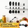 imageSpring Chef Stainless Steel Magnetic Measuring Spoons Set of 8 with Leveler Dual Sided BPA Free Teaspoon and Tablespoon Measure Spoons Metal Kitchen Gadgets for Baking ampamp Cooking  BlackBlack