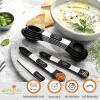 imageSpring Chef Stainless Steel Magnetic Measuring Spoons Set of 8 with Leveler Dual Sided BPA Free Teaspoon and Tablespoon Measure Spoons Metal Kitchen Gadgets for Baking ampamp Cooking  BlackBlack