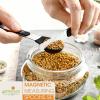 imageSpring Chef Stainless Steel Magnetic Measuring Spoons Set of 8 with Leveler Dual Sided BPA Free Teaspoon and Tablespoon Measure Spoons Metal Kitchen Gadgets for Baking ampamp Cooking  BlackBlack