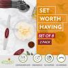 imageSpring Chef Stainless Steel Magnetic Measuring Spoons Set with Strong Magnets Heavy Duty Metal Kitchen Gadgets for Baking ampamp Cooking Fits in Most Kitchen Spice Jars Multicolor Set of 8 with LevelerRed