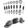 imageSpring Chef Stainless Steel Magnetic Measuring Spoons Set with Strong Magnets Heavy Duty Metal Kitchen Gadgets for Baking ampamp Cooking Fits in Most Kitchen Spice Jars Multicolor Set of 8 with LevelerBlack