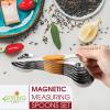 imageSpring Chef Stainless Steel Magnetic Measuring Spoons Set with Strong Magnets Heavy Duty Metal Kitchen Gadgets for Baking ampamp Cooking Fits in Most Kitchen Spice Jars Multicolor Set of 8 with LevelerMango