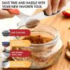 imageSpring Chef Stainless Steel Magnetic Measuring Spoons Set with Strong Magnets Heavy Duty Metal Kitchen Gadgets for Baking ampamp Cooking Fits in Most Kitchen Spice Jars Multicolor Set of 8 with LevelerMountain Sunrise