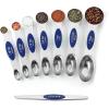 imageSpring Chef Stainless Steel Magnetic Measuring Spoons Set with Strong Magnets Heavy Duty Metal Kitchen Gadgets for Baking ampamp Cooking Fits in Most Kitchen Spice Jars Multicolor Set of 8 with LevelerSapphire