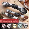 imageSpring Chef Stainless Steel Magnetic Measuring Spoons Set with Strong Magnets Heavy Duty Metal Kitchen Gadgets for Baking ampamp Cooking Fits in Most Kitchen Spice Jars Multicolor Set of 8 with LevelerBlack