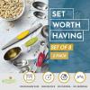 imageSpring Chef Stainless Steel Magnetic Measuring Spoons Set with Strong Magnets Heavy Duty Metal Kitchen Gadgets for Baking ampamp Cooking Fits in Most Kitchen Spice Jars Multicolor Set of 8 with LevelerMulticolor