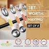 imageSpring Chef Stainless Steel Magnetic Measuring Spoons Set with Strong Magnets Heavy Duty Metal Kitchen Gadgets for Baking ampamp Cooking Fits in Most Kitchen Spice Jars Multicolor Set of 8 with LevelerMountain Sunrise