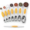 imageSpring Chef Stainless Steel Magnetic Measuring Spoons Set with Strong Magnets Heavy Duty Metal Kitchen Gadgets for Baking ampamp Cooking Fits in Most Kitchen Spice Jars Multicolor Set of 8 with LevelerMango
