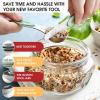 imageSpring Chef Stainless Steel Magnetic Measuring Spoons Set with Strong Magnets Heavy Duty Metal Kitchen Gadgets for Baking ampamp Cooking Fits in Most Kitchen Spice Jars Multicolor Set of 8 with LevelerPistachio