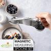 imageSpring Chef Stainless Steel Magnetic Measuring Spoons Set with Strong Magnets Heavy Duty Metal Kitchen Gadgets for Baking ampamp Cooking Fits in Most Kitchen Spice Jars Multicolor Set of 8 with LevelerWhite