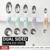 imageSpring Chef Stainless Steel Magnetic Measuring Spoons Set with Strong Magnets Heavy Duty Metal Kitchen Gadgets for Baking ampamp Cooking Fits in Most Kitchen Spice Jars Multicolor Set of 8 with LevelerPastel