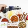 imageSpring Chef Stainless Steel Magnetic Measuring Spoons Set with Strong Magnets Heavy Duty Metal Kitchen Gadgets for Baking ampamp Cooking Fits in Most Kitchen Spice Jars Multicolor Set of 8 with LevelerSapphire
