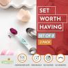 imageSpring Chef Stainless Steel Magnetic Measuring Spoons Set with Strong Magnets Heavy Duty Metal Kitchen Gadgets for Baking ampamp Cooking Fits in Most Kitchen Spice Jars Multicolor Set of 8 with LevelerMint