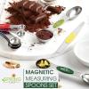 imageSpring Chef Stainless Steel Magnetic Measuring Spoons Set with Strong Magnets Heavy Duty Metal Kitchen Gadgets for Baking ampamp Cooking Fits in Most Kitchen Spice Jars Multicolor Set of 8 with LevelerMulticolor