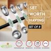 imageSpring Chef Stainless Steel Magnetic Measuring Spoons Set with Strong Magnets Heavy Duty Metal Kitchen Gadgets for Baking ampamp Cooking Fits in Most Kitchen Spice Jars Multicolor Set of 8 with LevelerPistachio
