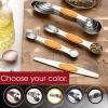 imageSpring Chef Stainless Steel Magnetic Measuring Spoons Set with Strong Magnets Heavy Duty Metal Kitchen Gadgets for Baking ampamp Cooking Fits in Most Kitchen Spice Jars Multicolor Set of 8 with LevelerMango