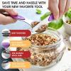 imageSpring Chef Stainless Steel Magnetic Measuring Spoons Set with Strong Magnets Heavy Duty Metal Kitchen Gadgets for Baking ampamp Cooking Fits in Most Kitchen Spice Jars Multicolor Set of 8 with LevelerOrchid