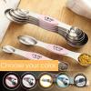 imageSpring Chef Stainless Steel Magnetic Measuring Spoons Set with Strong Magnets Heavy Duty Metal Kitchen Gadgets for Baking ampamp Cooking Fits in Most Kitchen Spice Jars Multicolor Set of 8 with LevelerPink Lemonade